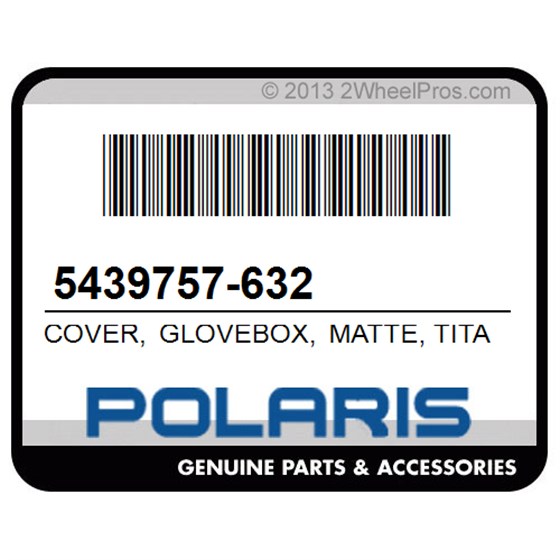 Polaris 5439757-632 Cover, Glovebox, Matte, Titanium, Metallic, [Eamc]
