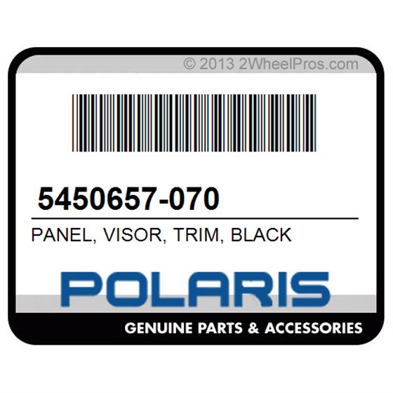 Polaris 5450657-070 Panel, Visor, Trim, Black