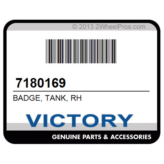 Victory 7180169 Badge, Tank, Rh