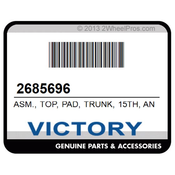 Victory 2685696 Asm., Top, Pad, Trunk, 15Th, Anniv.