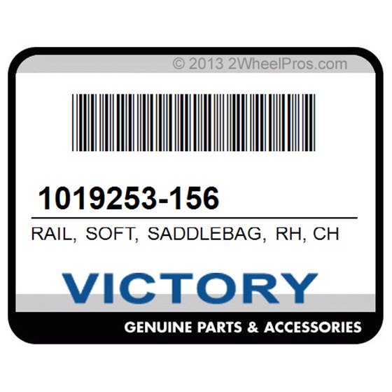 Victory 1019253-156 Rail, Soft, Saddlebag, Rh, Chrome