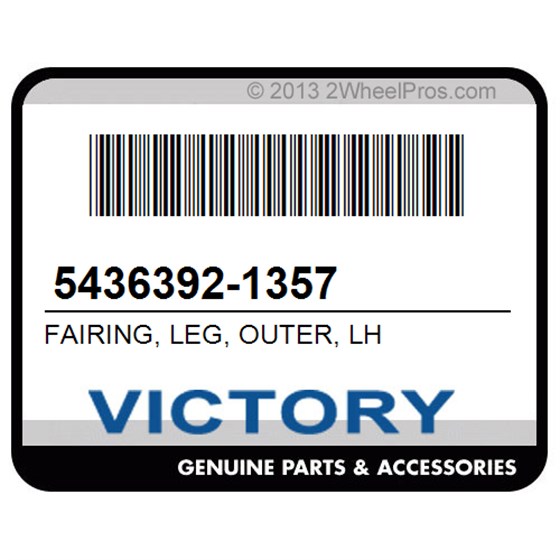 Victory 5436392-1357 Fairing, Leg, Outer, Lh