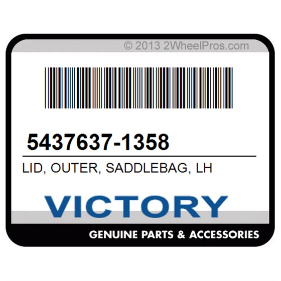 Victory 5437637-1358 Lid, Outer, Saddlebag, Lh