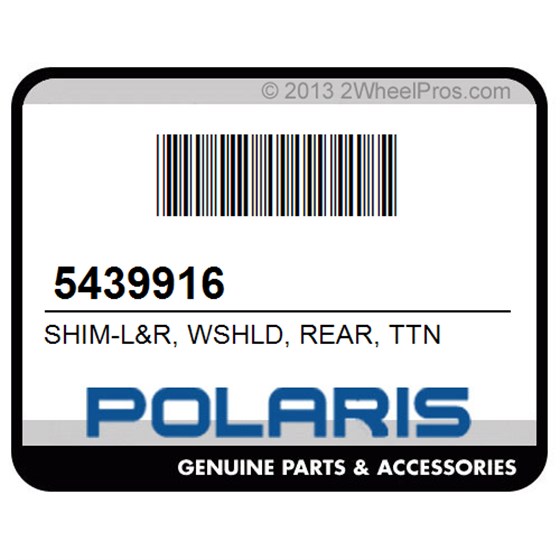 Polaris 5439916 Shim-L&R, Wshld, Rear, Ttn