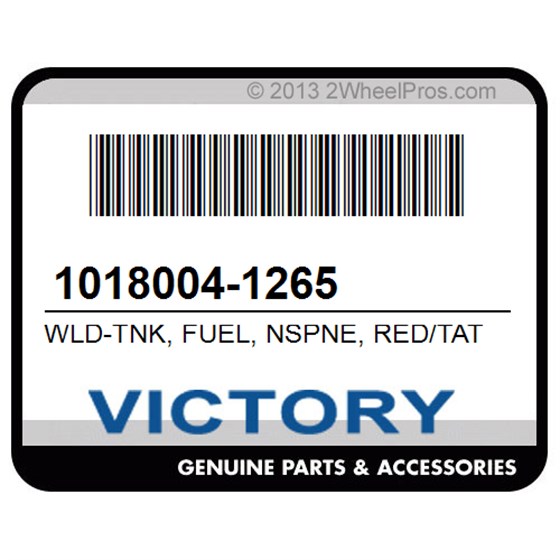 Victory 1018004-1265 Wld-Tnk, Fuel, Nspne, Red/Tat