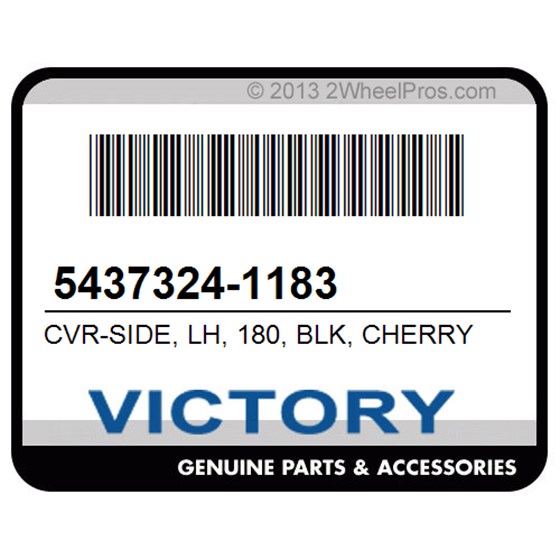 Victory 5437324-1183 Cvr-Side, Lh, 180, Blk, Cherry