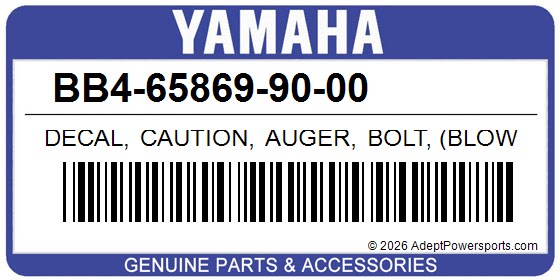 Yamaha BB4-65869-90-00 Decal, Caution, Auger, Bolt, (Blower, Housing)