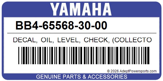Yamaha BB4-65568-30-00 Decal, Oil, Level, Check, (Collector, Housing)