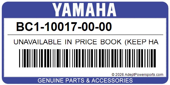 Yamaha BC1-10017-00-00 Unavailable In Price Book (Keep Hands Off)
