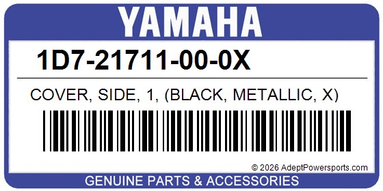 Yamaha 1D7-21711-00-0X Cover, Side, 1, (Black, Metallic, X)