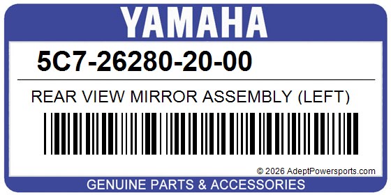 Yamaha 5C7-26280-20-00 Rear View Mirror Assembly (Left)