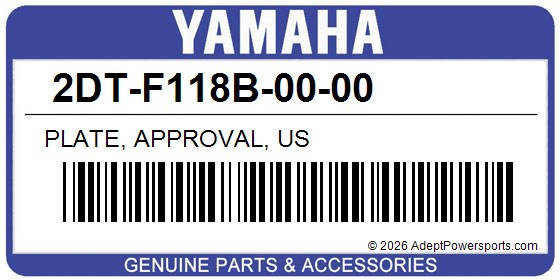 Yamaha 2DT-F118B-00-00 Plate, Approval, Us