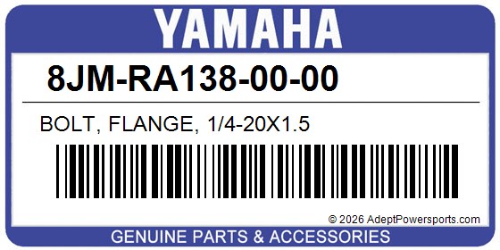 Yamaha 8JM-RA138-00-00 Bolt, Flange, 1/4-20X1.5