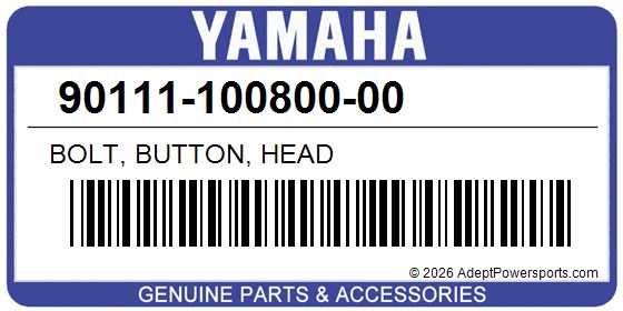Yamaha 90111-100800-00 Bolt, Button, Head