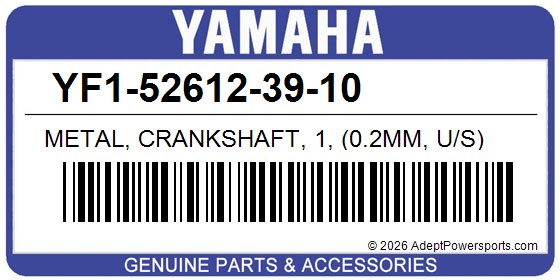 Yamaha YF1-52612-39-10 Metal, Crankshaft, 1, (0.2Mm, U/S)