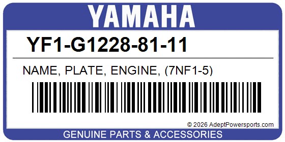 Yamaha YF1-G1228-81-11 Name, Plate, Engine, (7Nf1-5)