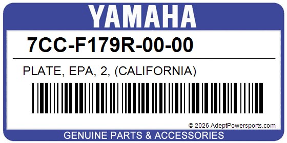 Yamaha 7CC-F179R-00-00 Plate, Epa, 2, (California)
