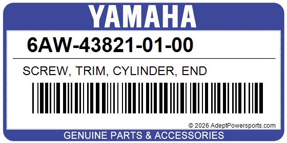 Yamaha 6AW-43821-01-00 Screw, Trim, Cylinder, End