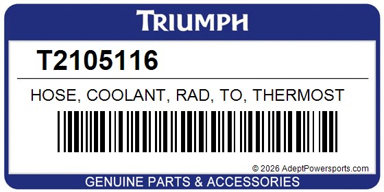 Triumph T2105116 Hose, Coolant, Rad, To, Thermost