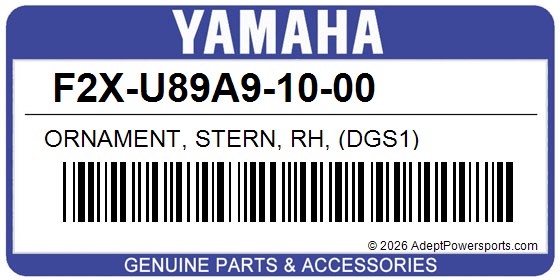 Yamaha F2X-U89A9-10-00 Ornament, Stern, Rh, (Dgs1)