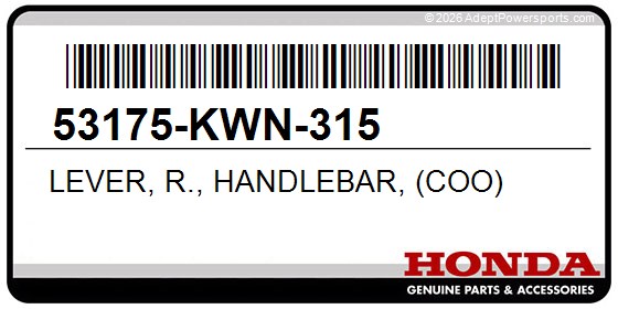 Honda 53175-KWN-315 Lever, R., Handlebar, (Coo)