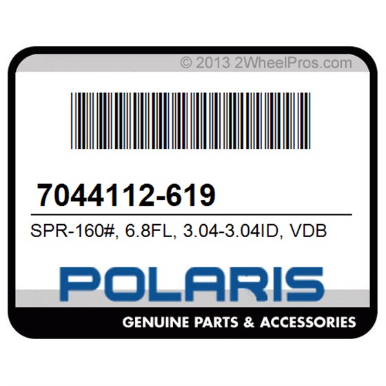 Polaris 7044112-619 Spr-160#, 6.8Fl, 3.04-3.04Id, Vdb