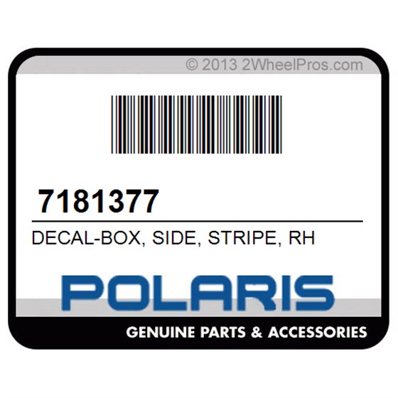 Polaris 7181377 Decal-Box, Side, Stripe, Rh