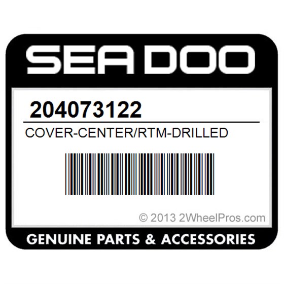 Sea-Doo 204073122 Cover-Center/Rtm-Drilled