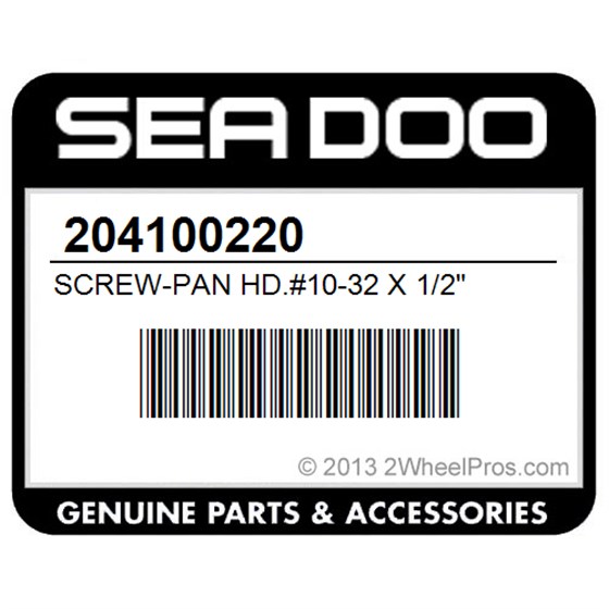 Sea-Doo 204100220 Screw-Pan Hd.#10-32 X 1/2"