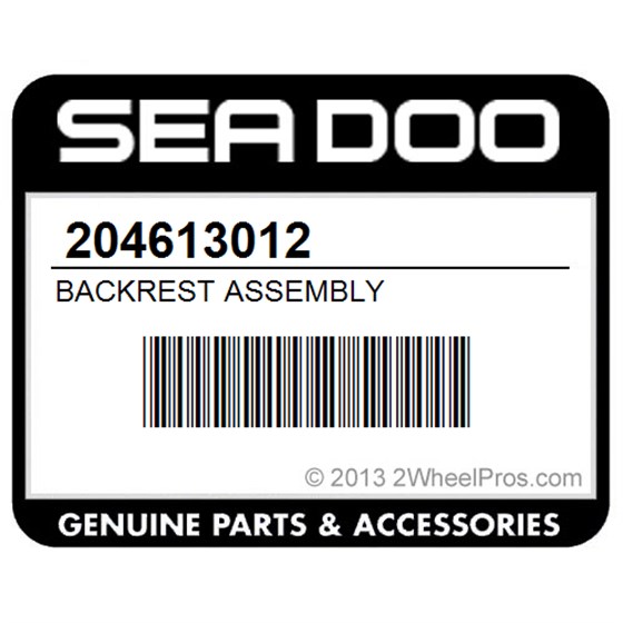 Sea-Doo 204613012 Backrest Assembly