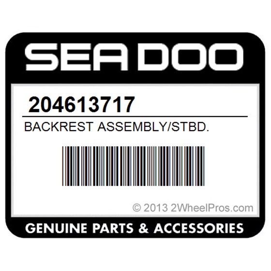 Sea-Doo 204613717 Backrest Assembly/Stbd.