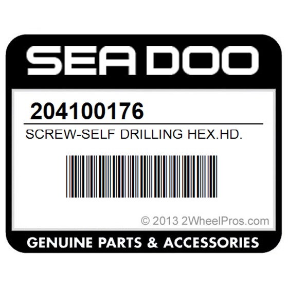Sea-Doo 204100176 Screw-Self Drilling Hex.Hd. #14X1-1/2"
