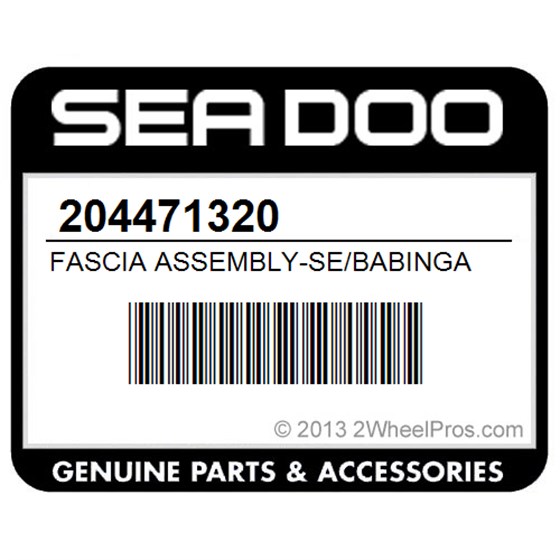 Sea-Doo 204471320 Fascia Assembly-Se/Babinga