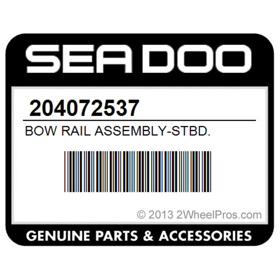 Sea-Doo 204072537 Bow Rail Assembly-Stbd.