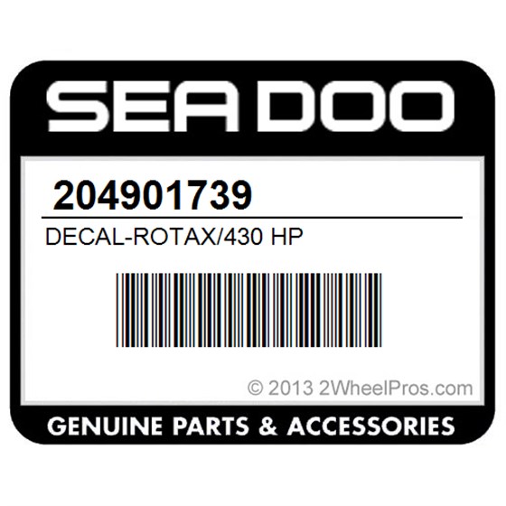 Sea-Doo 204901739 Decal-Rotax/430 Hp