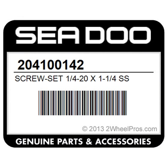 Sea-Doo 204100142 Screw-Set 1/4-20 X 1-1/4 Ss