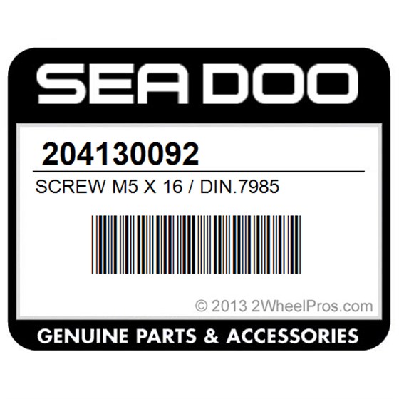 Sea-Doo 204130092 Screw M5 X 16 / Din.7985