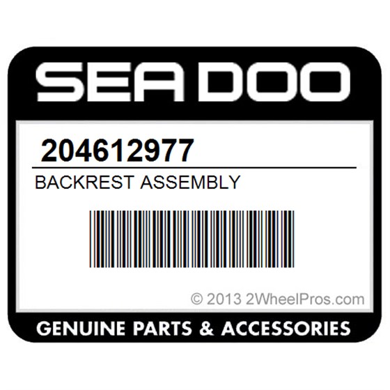 Sea-Doo 204612977 Backrest Assembly