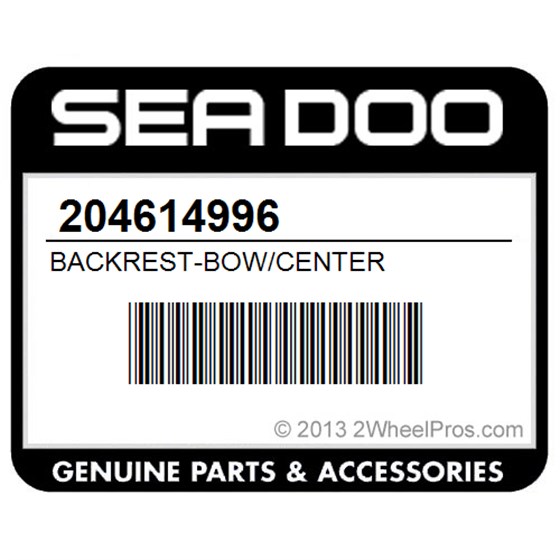 Sea-Doo 204614996 Backrest-Bow/Center