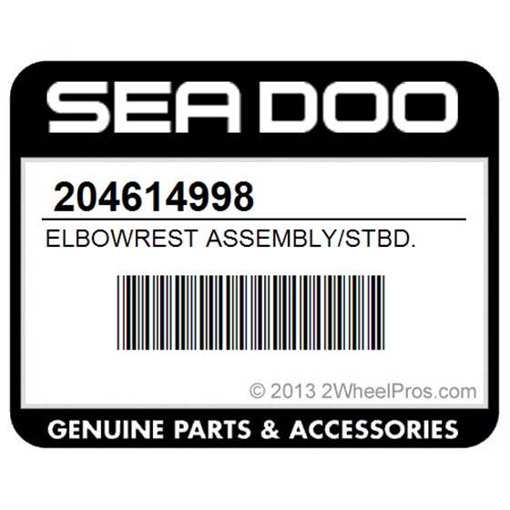 Sea-Doo 204614998 Elbowrest Assembly/Stbd.