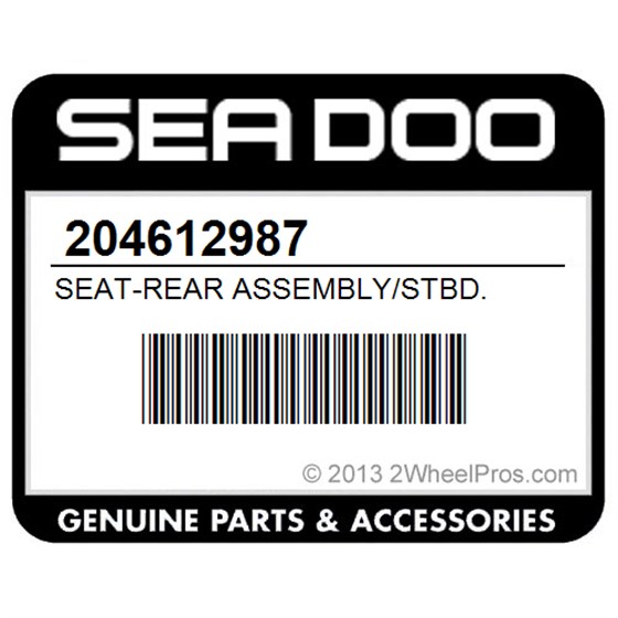 Sea-Doo 204612987 Seat-Rear Assembly/Stbd.