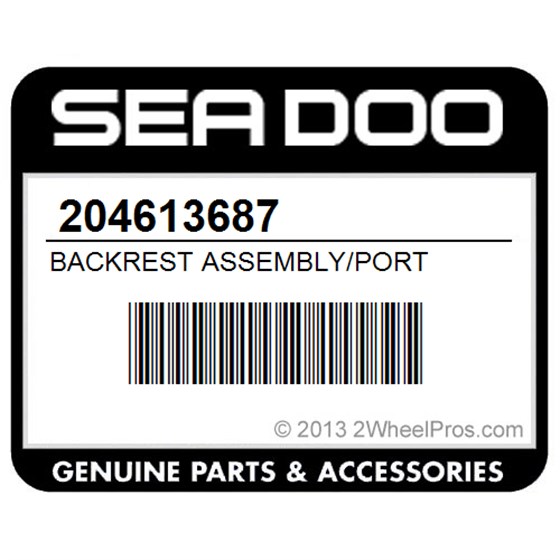 Sea-Doo 204613687 Backrest Assembly/Port