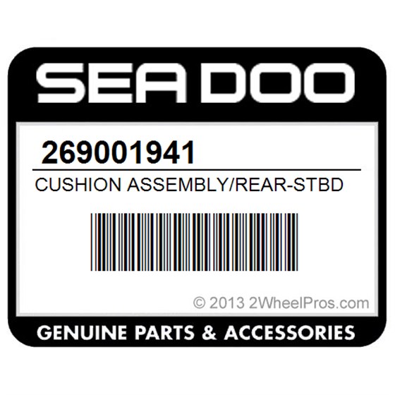 Sea-Doo 269001941 Cushion Assembly/Rear-Stbd