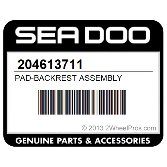 Sea-Doo 204613711 Pad-Backrest Assembly