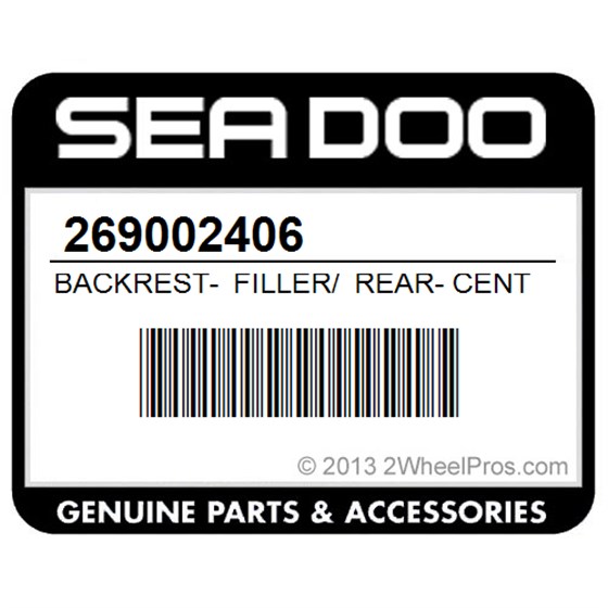 Sea-Doo 269002406 Backrest- Filler/ Rear- Center