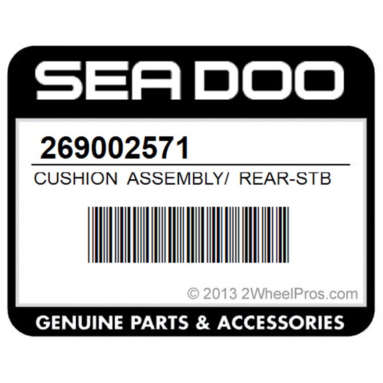 Sea-Doo 269002571 Cushion Assembly/ Rear-Stbd