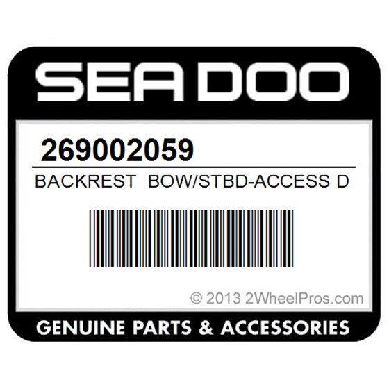 Sea-Doo 269002059 Backrest Bow/Stbd-Access Door