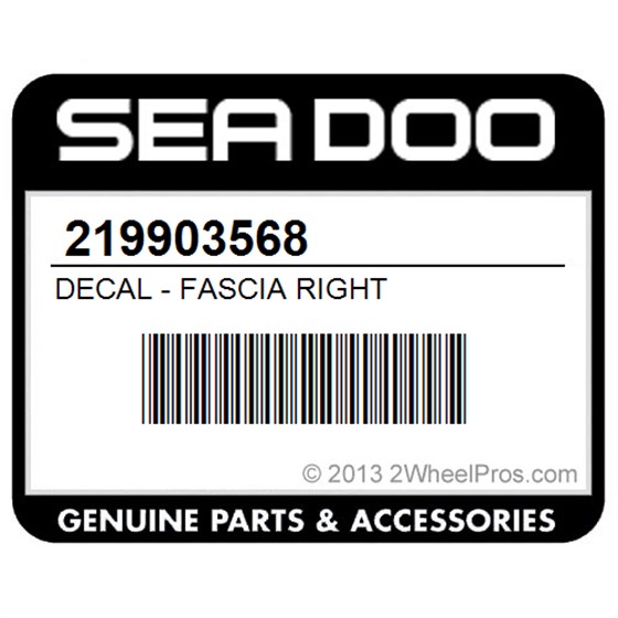 Sea-Doo 219903568 Decal - Fascia Right