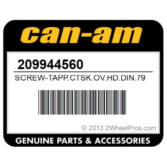 Can-Am 209944560 Screw-Tapp.Ctsk.Ov.Hd.Din.7983C-A2