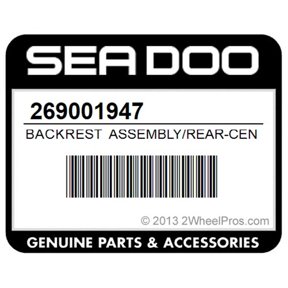 Sea-Doo 269001947 Backrest Assembly/Rear-Center